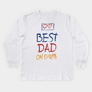 80S Best Dad On Earth Father'S Day Kids Long Sleeve T-Shirt